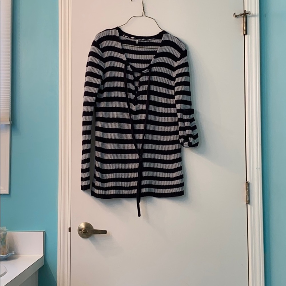 Gray and blue sweater